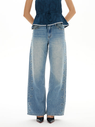Vintage Loose Fit Pearl Jeans | BTTW010