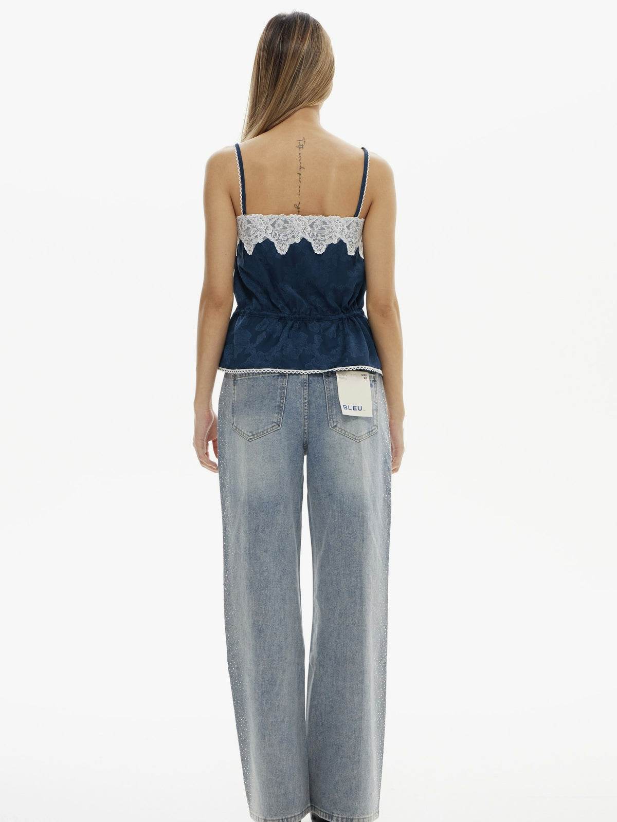 Vintage Diamond Wide Leg Jeans Light Washed | BTTW004