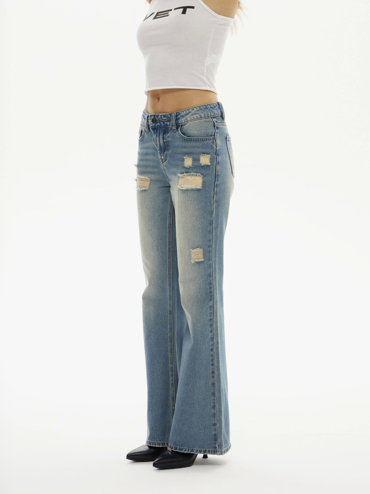 Mid-Rise Vintage Rebel Flare Jeans | BTTW011