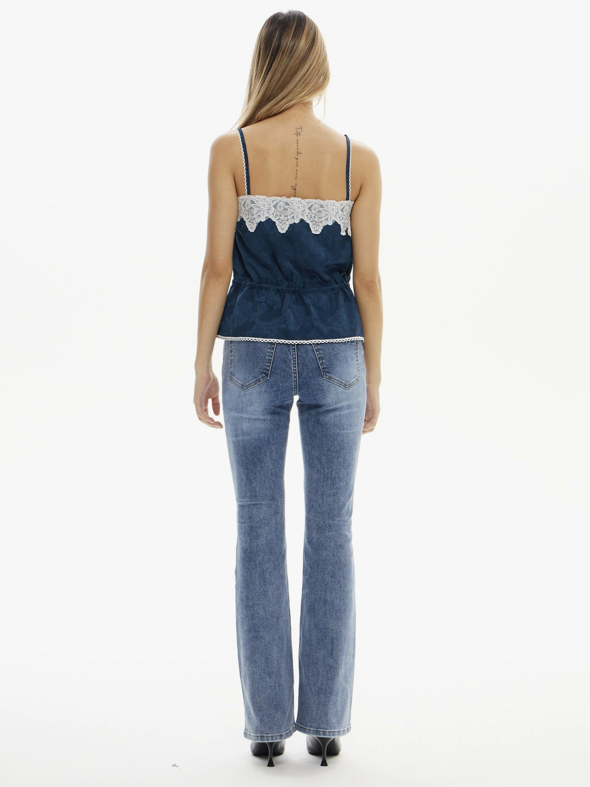Super Stretch Vintage Beaded Straight Leg Jeans | BTTW006