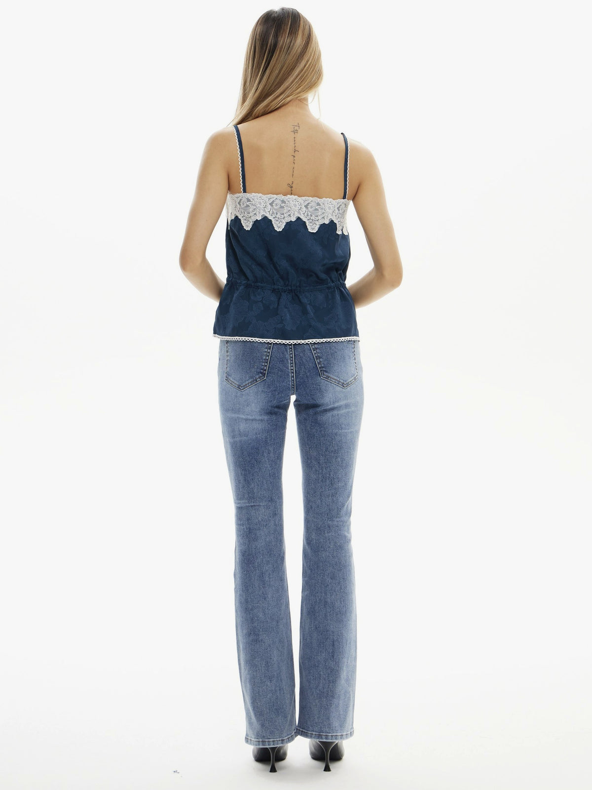 Super Stretch Vintage Beaded Straight Leg Jeans | BTTW006