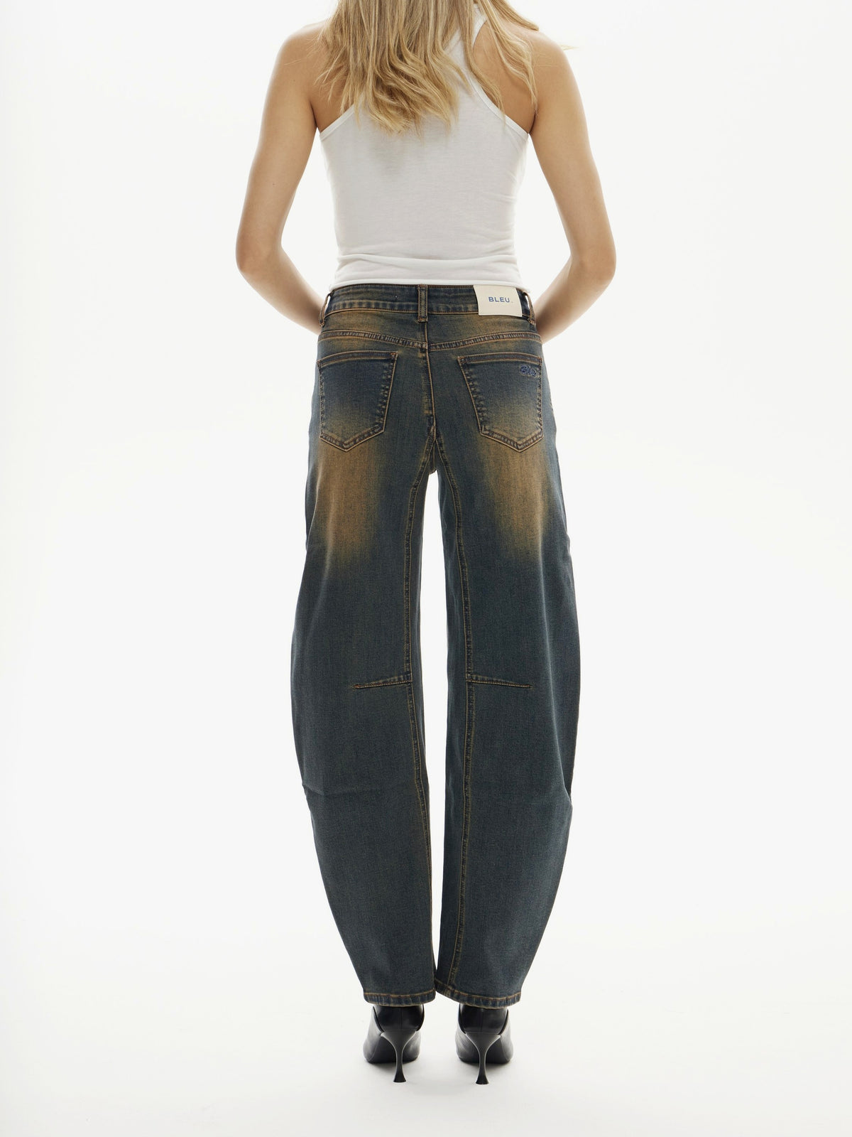 High Rise Curved Jeans - Vintage Washed | BTTW005
