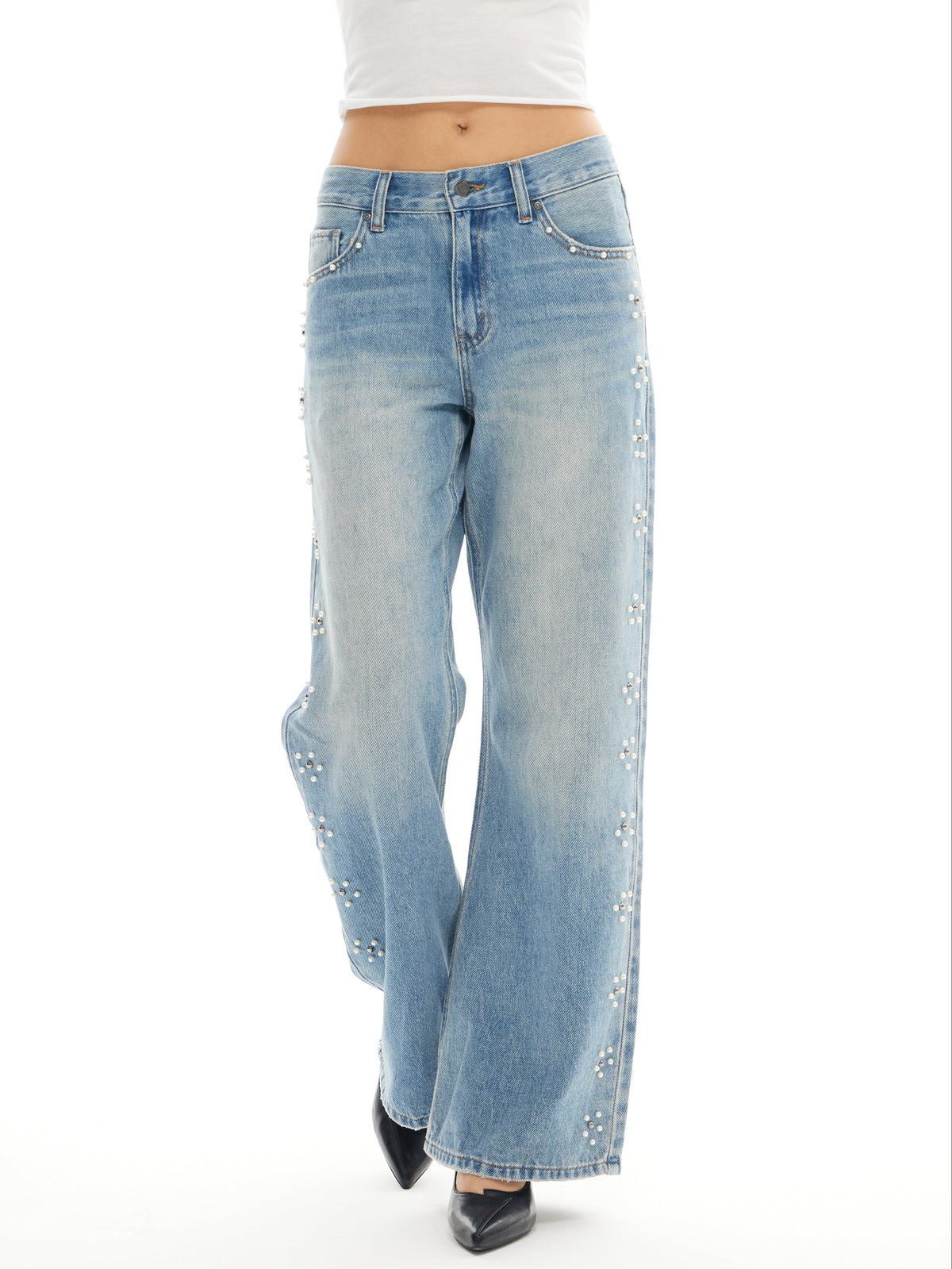 Vintage Loose Fit Pearl Jeans | BTTW010