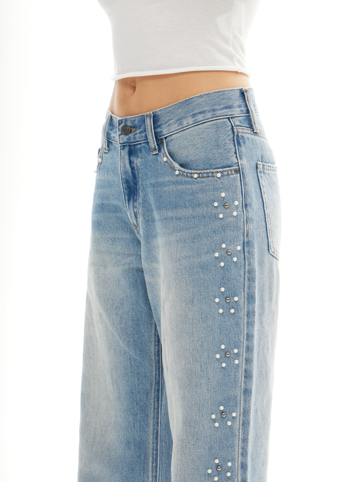 Vintage Loose Fit Pearl Jeans | BTTW010