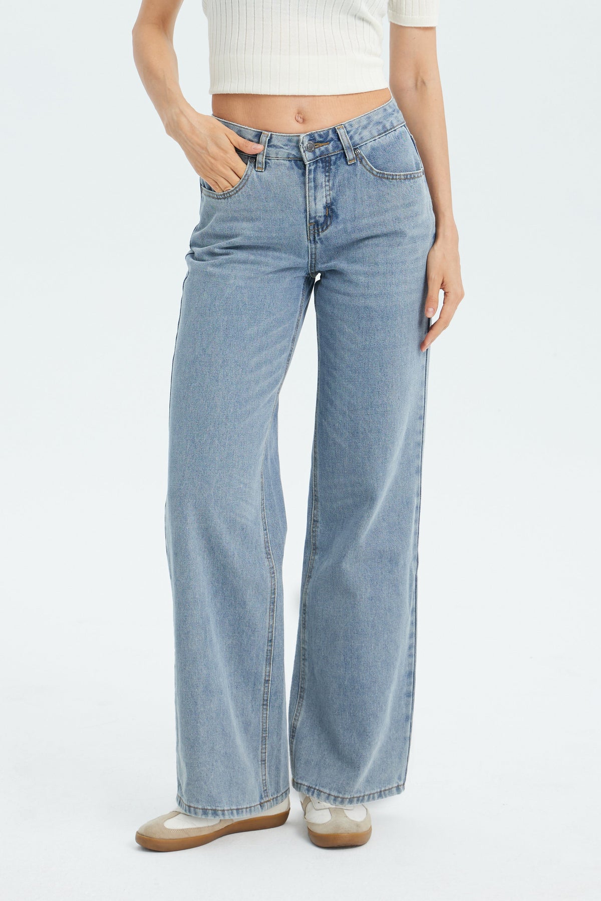 Women's Vintage Baggy Jeans - Relaxed Fit Navy Wash | BLEU