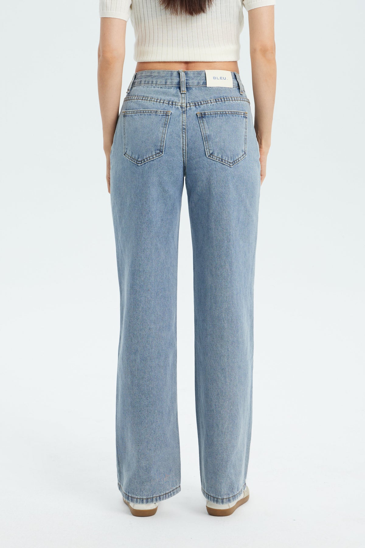 Women's Vintage Baggy Jeans - Relaxed Fit Navy Wash | BLEU
