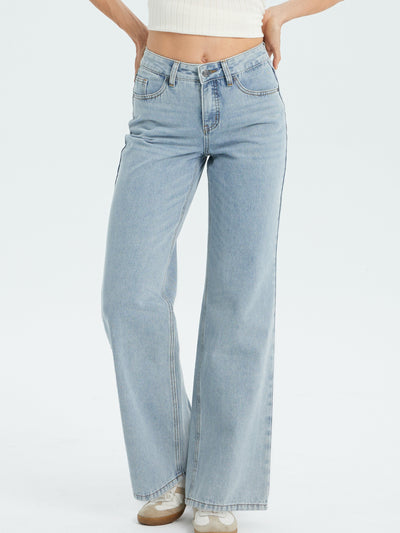 Women's Vintage Washed Baggy Jeans - Light Vintage Washed