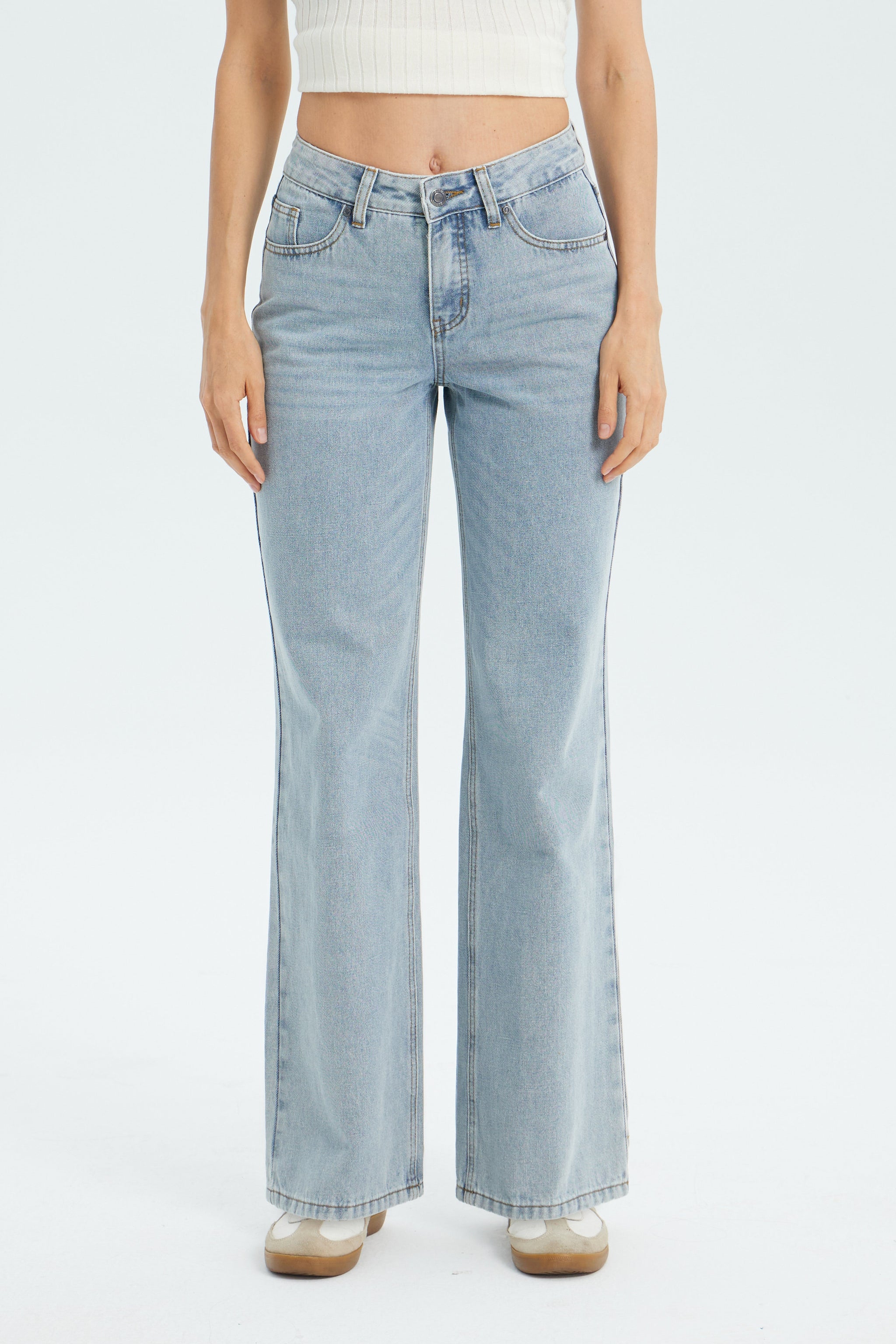 Women's Vintage Washed Baggy Jeans - Light Vintage Washed