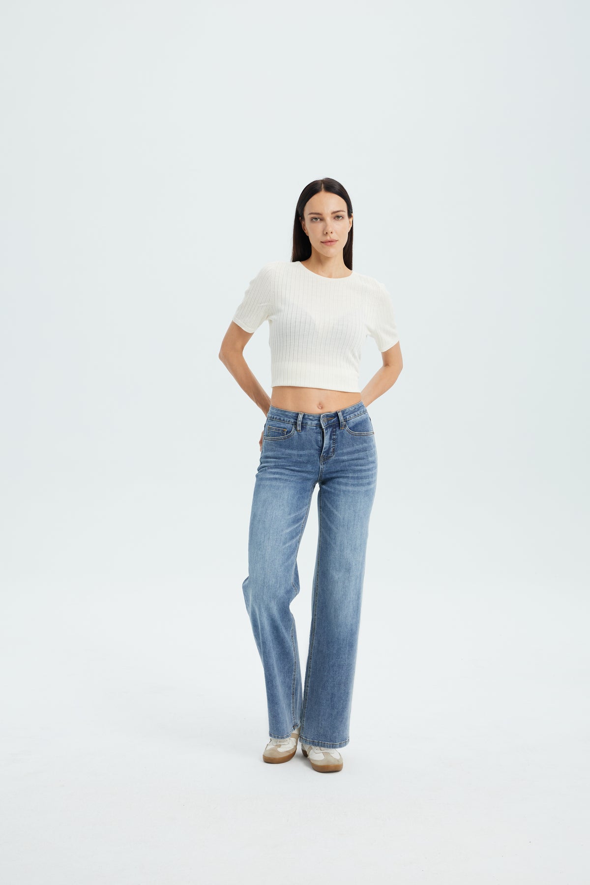 Lace Trim Drawstring Peplum Cami Top | BLEU
