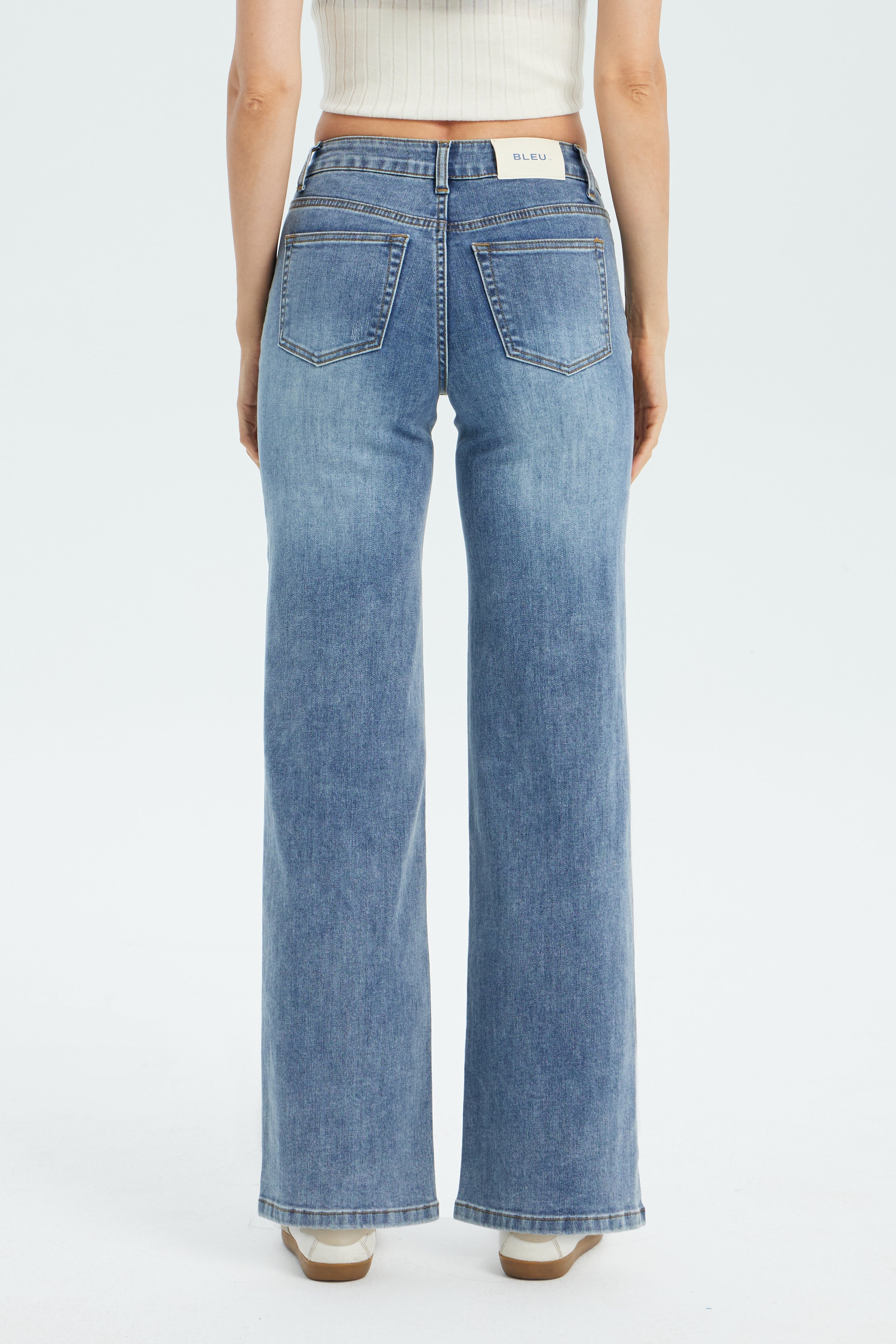 Super Stretch Wide Leg Jeans for Women - Dark Washed | BLEU