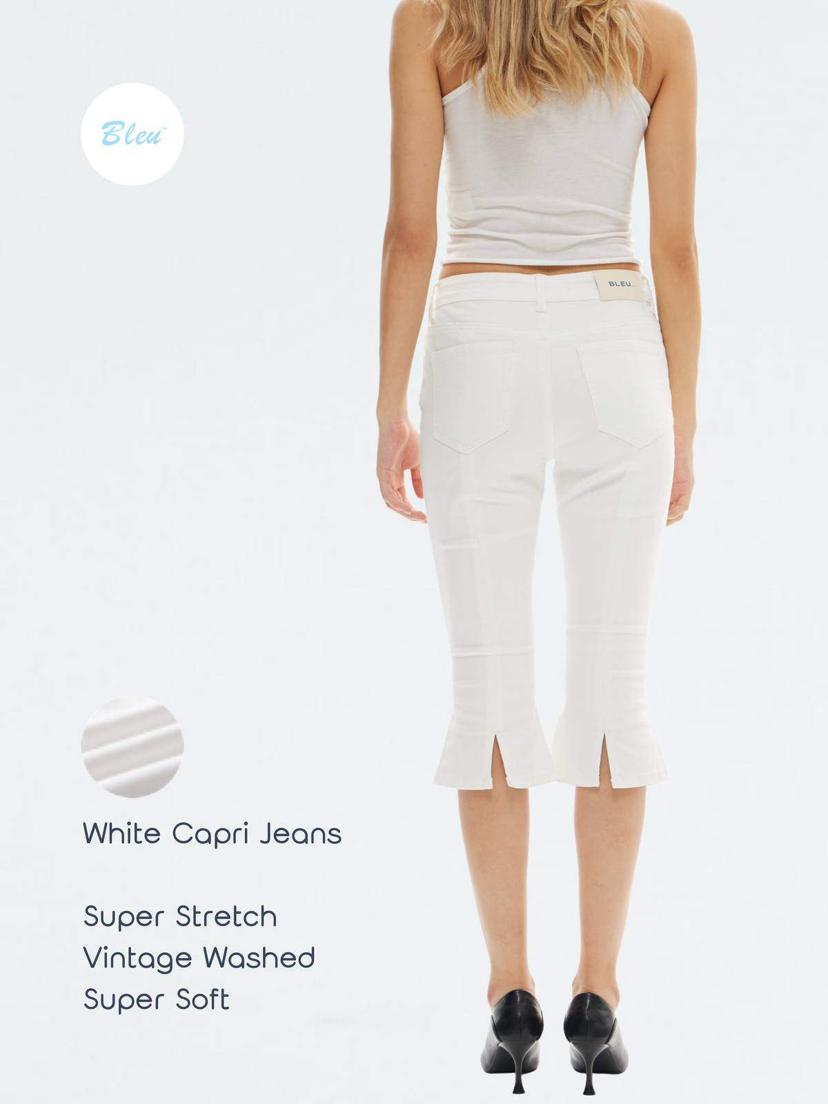BLEU SUPER STRETCH CAPRI JEANS | BTTW014